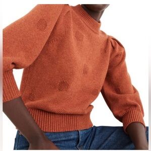 Madewell eaton puff sleeve sweater cotton/wool blend XS